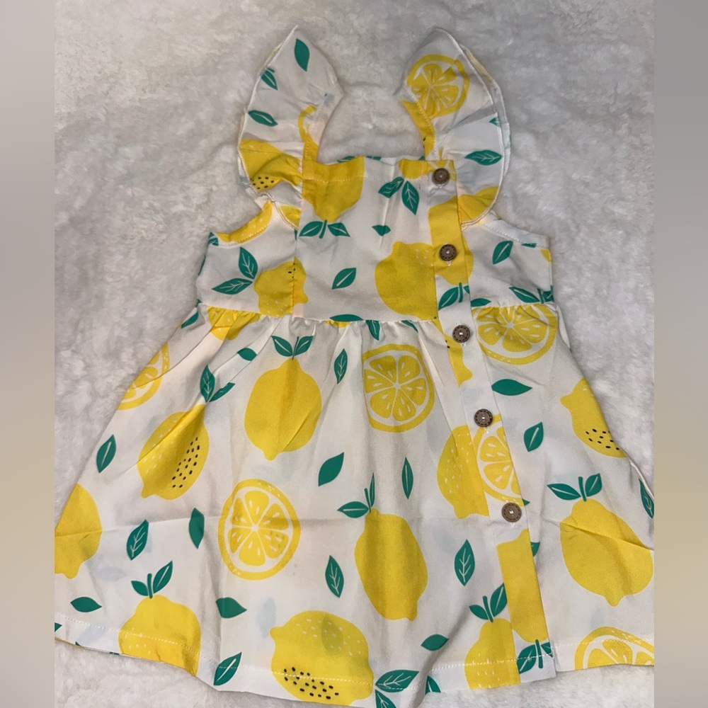 Adorable lemon floral dress baby